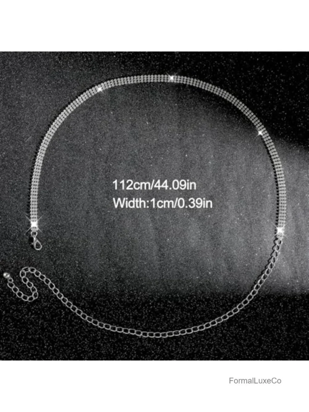 Sparkling Rhinestone Chain Belt for Women Formal Wedding Prom